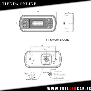 PILOTOS LED NEON TRASEROS BAJONET 5 PINES 12V 24V