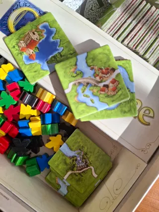 Juego de mesa Carcassonne + fichas río