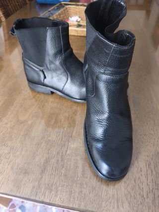 Botas Zara T40 Piel Negra