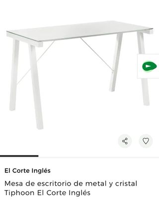 Scrivania in vetro e metallo El Corte Inglés