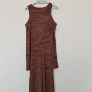 Vestido largo Zara marrón talla M