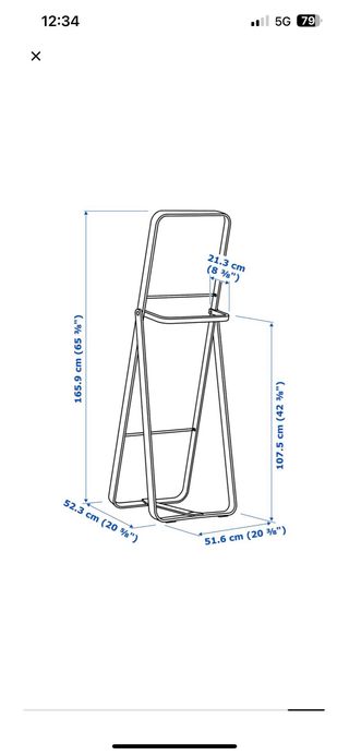 Espejo de pie, de madera madera de fresno. Ikea
