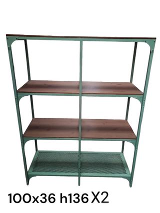 Estantería Industrial Madera y Metal