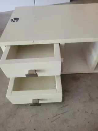 Mueble estante blanco con cajones.101x16x24cm