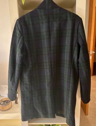 Abrigo cuadros azul y verde