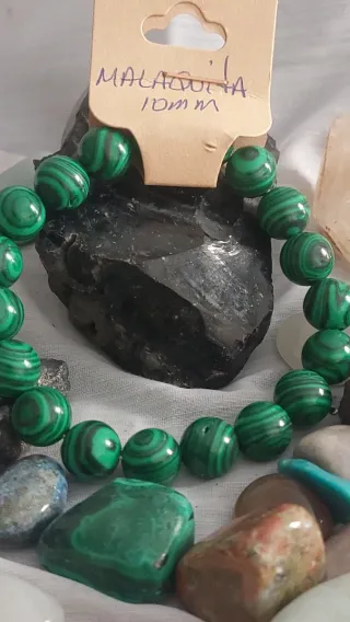 Pulsera Malaquita Natural 10mm