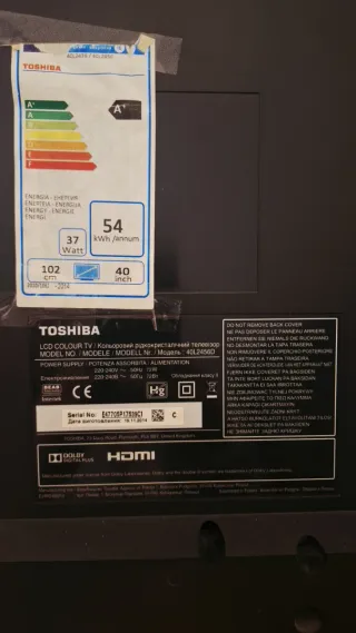 Monitor TV Toshiba 37"   NO SMART TV