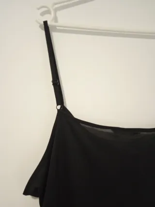 Vestido negro transparente poliéster TL