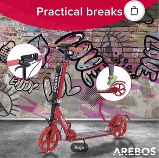 Patinete infantil AREBOS rojo