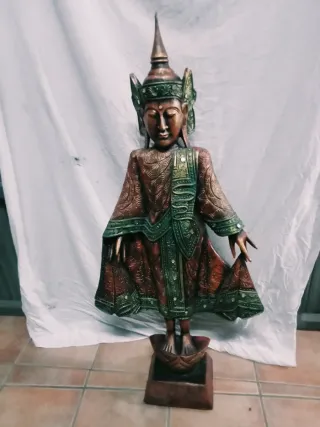 Figura Buda Madera Tallada
