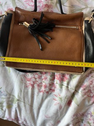 Bolso Piel Purificación García Marrón/Negro