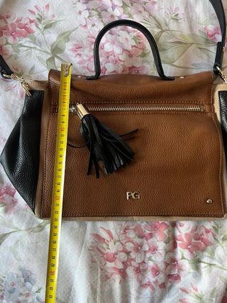 Bolso Piel Purificación García Marrón/Negro