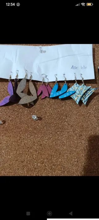 Lote de pendientes madera finos hechos a mano