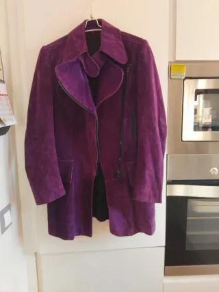 Chaqueta Morada Estilo Motero