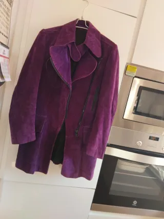Chaqueta Morada Estilo Motero