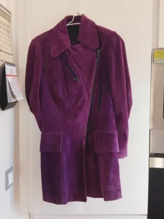 Chaqueta Morada Estilo Motero