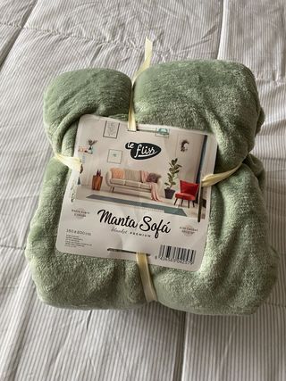 Manta sofá verde 160x200 cm