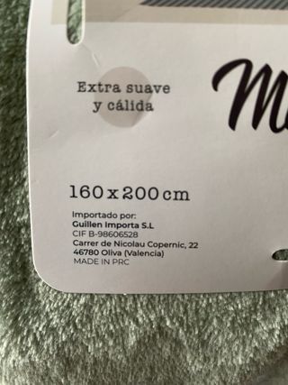 Manta sofá verde 160x200 cm