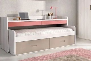 CAMA CON ESCRITORIO Y CAJONES RMBO