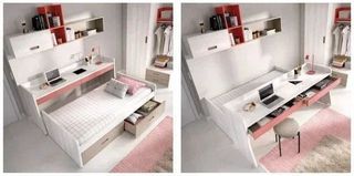 CAMA CON ESCRITORIO Y CAJONES RMBO