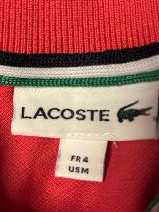 Polo Lacoste Rojo Talla M