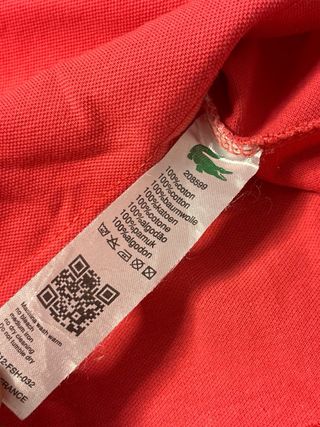 Polo Lacoste Rojo Talla M