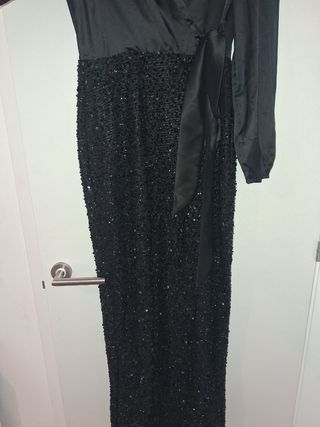Vestido fiesta lentejuelas negro
