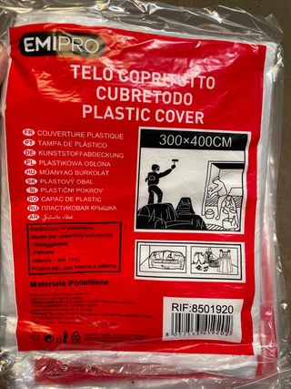 2uds Tela Cubretodo Plástico 3x4m