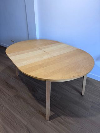 Mesa redonda extensible madera