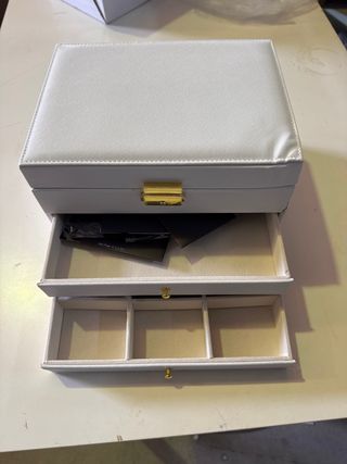 Joyero Blanco 2 Capas con Espejo y Cajón