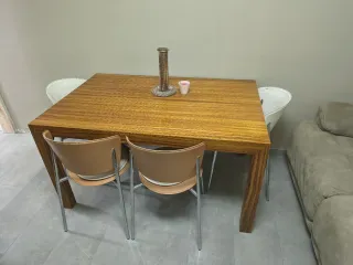 Mesa madera maciza extensible 90x140(+60+60)x75