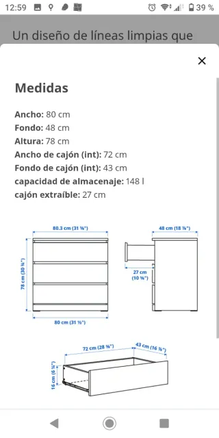 Cómodas Malm Ikea Blanca