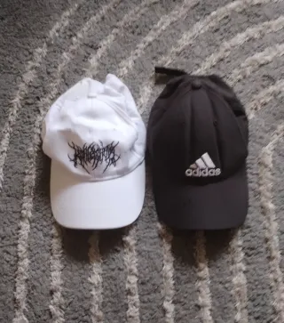 2 Cappelli Visiera Adidas Nero e Bianco