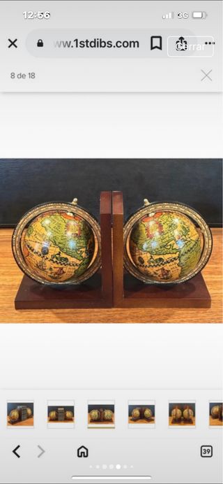 Antiguos sujetalibros de globos terráqueos