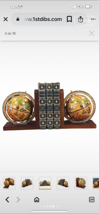 Antiguos sujetalibros de globos terráqueos