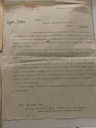 Documenti TELVE Trieste anni '30