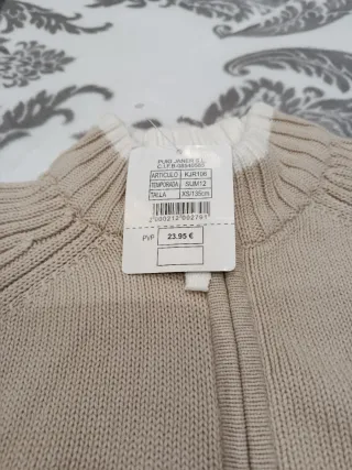 Chaquetilla niño T9 beige cremallera