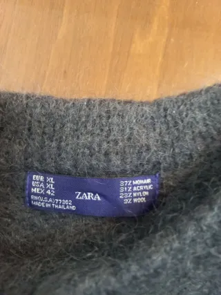 Jersey Zara Lana Mohair Rayas Gris Negro