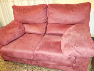 Sofá 2 plazas rosa/rojo