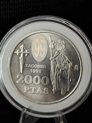 Moneda 2000 Pesetas Plata Xacobeo 1999