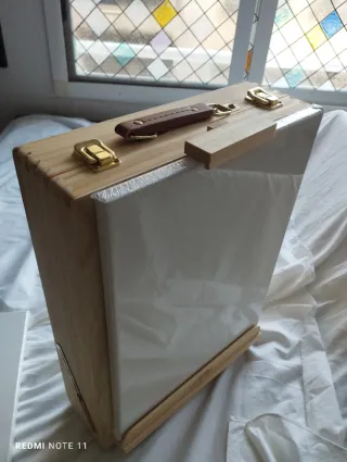 Maletín Madera Lienzos Pinceles Acrílicos