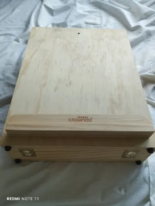 Maletín Madera Lienzos Pinceles Acrílicos