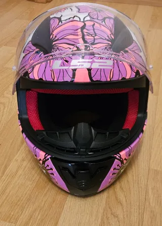 Casco moto LS2 FF353 Rapid II Poppies rosa – S
