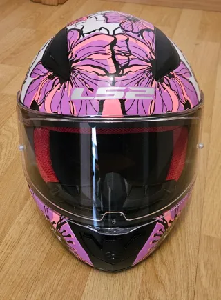 Casco moto LS2 FF353 Rapid II Poppies rosa – S