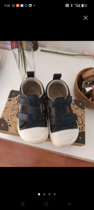 Sandalias Feroz Azul y Blanco Talla 25