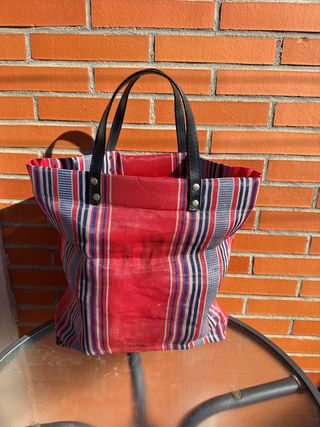 Bolsa de Rafia Rayas Años 70