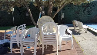 Conjunto Sillas y Mesa Jardín Plástico Blanco