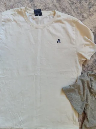 Conjunto Scalpers Camiseta Blanca y Gris + Pantaló