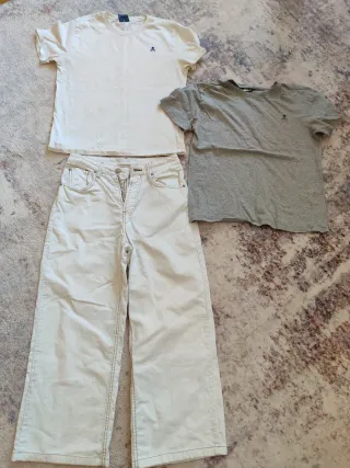 Conjunto Scalpers Camiseta Blanca y Gris + Pantaló