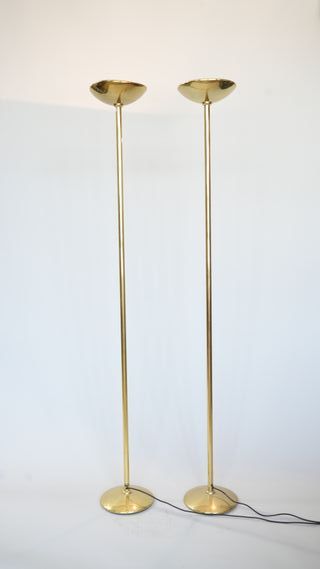 Lámparas de pie doradas de metal (2 unidades)